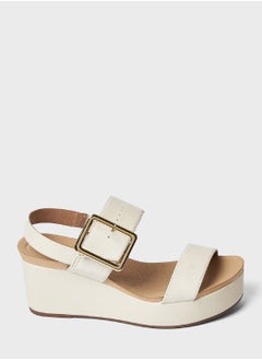 اشتري Ankle Strap Mid Heel Wedge Sandals في السعودية