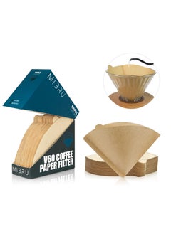 Buy 100 Pc Coffee Filter V60 Paper  Brown 02 in Saudi Arabia