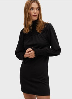 Buy Shirred High Neck Dress in UAE