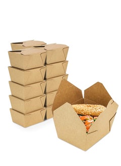 Buy Disposable Take Out Food Containers 32 oz Kraft Brown Lunch Boxes [15 Pack] Recyclable Paper To Go Containers for Restaurant, Catering, Party Leftovers in UAE