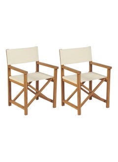 Buy Folding Director's Chairs 2 pcs Solid Teak Wood in UAE