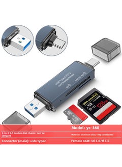 Buy USB 3.0 Card Reader High-Speed OTG TypeC Adapter Dark gray in UAE