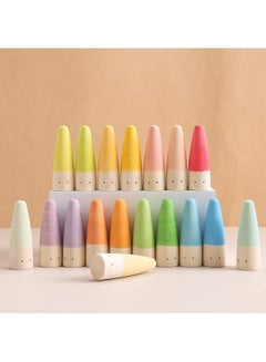 Buy 18 PCS Rainbow Wooden Cone Peg Dolls for Boys Girls, Wooden Peg People Montessori Preschool Wood Rainbow Friend Educational Toys Learning Educational Toys for Unisex Over 36 Months in UAE