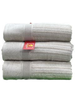 Buy Interlon 100% cotton bath towels, set of 3 pieces in Saudi Arabia