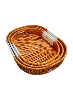 Buy Set of Multifunctional Rattan Tray in UAE