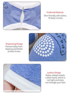Buy Fall Resistant Cotton Knit Baby Knee Pads Non Slip Silicone in Saudi Arabia