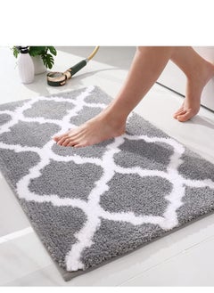 Buy Bathroom Rug Mat, Soft and Absorbent Microfiber Bath Rugs, Non-Slip Machine Wash Dry, Bath Mats for Bathroom Floor, Tub and Shower  (light Grey) in UAE