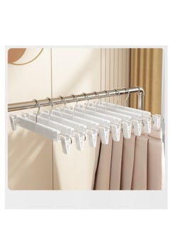 Buy 10-Piece Pants Hangers Clothes Hangers With 360 ° Swivel Hooks, Adjustable Non-slip Clips, Durable And Sturdy Plastic Hanger For Pants, Skirts, Clothes in Saudi Arabia