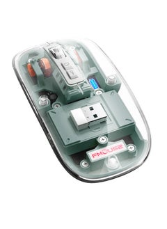 Buy Three-Mode Magnetic Transparent 10M Wireless Mouse: Modern technology and a unique transparent silent design for an outstanding user experience - Green in Saudi Arabia