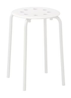 Buy 4pcs Stackable Marius Stool, Durable Plastic & Steel, Lightweight, Space-Saving, Anti-Slip Legs, Holds Up to 80kg, Ideal for Indoor/Outdoor Use–Home,Office,Bar,School,Lab(White,40x40x45cm) in Saudi Arabia