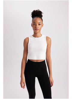 Buy Woman Slim Fit Crew Neck Sleeveless Knitted Top in Egypt