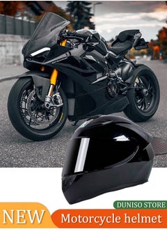 اشتري Full face motorcycle helmet, lightweight, collision resistant, breathable lining motorcycle helmet, cool riding equipment Four season racing helmet, suitable for both men and women, black في السعودية