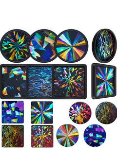 Buy 8 Pcs Holographic Resin Coaster Molds Resin Mold Coaster Resin Mold Square Epoxy Resin Molds Round Silicone Molds for Epoxy Resin for DIY Resin Cups Mats Home Decoration in Saudi Arabia