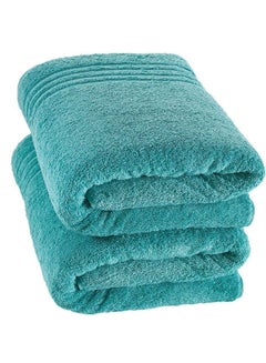 اشتري Jumbo Large Bath Sheets Towels 2 Pack 35 X 70 Inches Soft And Absorbent Premium Quality 100% Cotton Towels (Teal Turquoise Bath Sheet) في السعودية