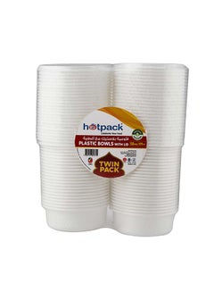 اشتري Hotpack Plastic Bowl with LID 225ml X 2 Pack (25 Pieces X 2 Pack) في الامارات