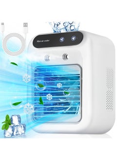 Buy Portable Air Conditioner,Rechargeable Air Cooler,Desk Cooling Fan with 500ML Water Tank for Room,Travel,Office in UAE