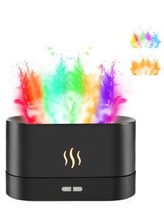 Buy Upgraded Flame Air Diffuser Humidifier 7 Different Colours Flame Essential Oil Diffuser Aroma Diffuser for Home Office or Yoga with Auto-Off Protection Black in UAE