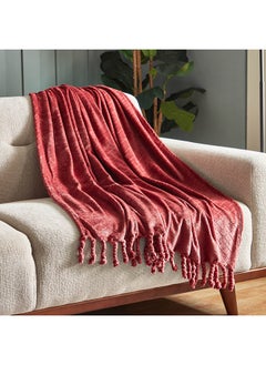 اشتري Lavish Embossed Solid Flannel Embossed Throw 180 x 130 cm في الامارات