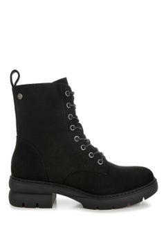 Buy Lace Up High Ankle Boots in Black in UAE