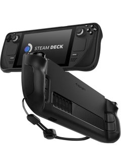 اشتري Rugged Armor for Steam Deck Case Cover with Wrist Strap Shock-Absorption Anti-Scratch TPU Cover Protector Steam Deck Accessories - Matte Black في الامارات