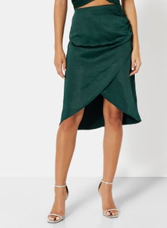 Buy Satin Wrap Midi Skirt in UAE