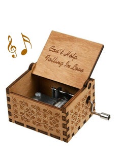 اشتري Can't Help Falling in Love Wood Music Box, Antique Engraved Musical Boxes Case for Birthday Present Kid Toys Hand-Operated Wife, Girlfriend, Wedding Anniversary في الامارات