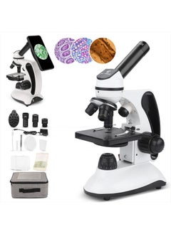 Buy Microscope kit for Kids and Students, 40X-2000X Magnification, Prepared Slides Kit, Dual LED Illumination, All Glass Optics, and Cordless Capability for Children Beginner in UAE