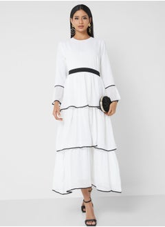 اشتري Layered Dress With Contrast Piping في السعودية