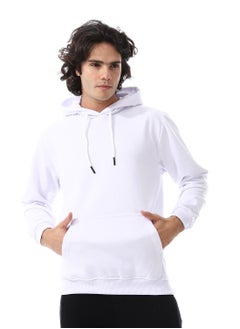 اشتري White Long Sleeves Fleeced Hoodie_White في مصر