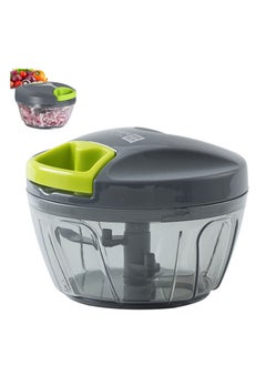 Buy TYCOM Manual Chopper & Blender With Storage Lid Chops Vegetables Nuts & Fruits Meat Mincer SIZE M GRAY in UAE