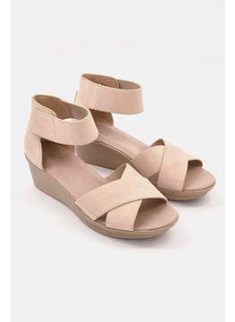 اشتري Women Medium Riviera Velcro Closure Sandals, Beige في الامارات