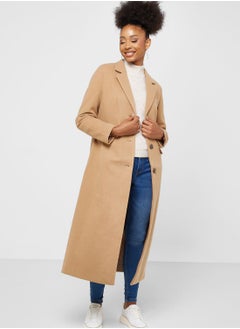 Buy Pocket Detail Longline Coat in Saudi Arabia