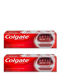 Buy Pack Of 2 Colgate Optic White Extra Power Whitening 75ml in Saudi Arabia