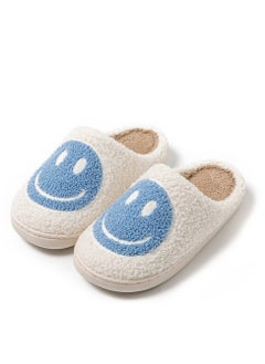 Buy Smiling Bedroom Home Slippers Warm and Thick Blue in Saudi Arabia