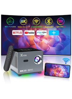 Buy Projector 4K Android 9.0 Dual 2.4G & 5G 300ANSI BT5.0 Smart Home Theater Mini Portable Projector in Saudi Arabia