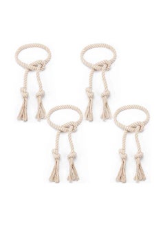 Buy Curtain Tiebacks Macrame Holdbacks, 2pcs Cream-Colored Bohemian Home Decoration Eclectic in Egypt