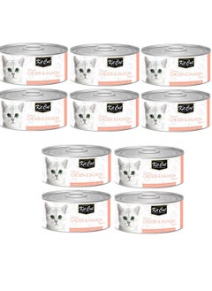 Buy 10Pc Chicken And Salmon Topper Cat Wet Food 80g in UAE