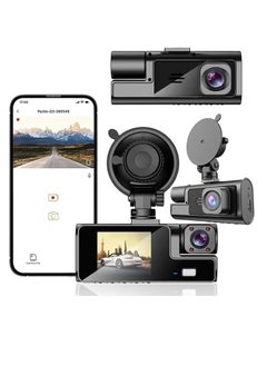 اشتري Dash Cam Car Camera Suction Cup Type Dash Cam Front and Inside 1080P FHD Dash Camera with 140 Degrees Wide 24 Hours Parking Monitor Loop Recording Motion Detection Easy to Install في الامارات