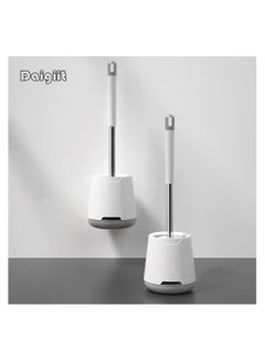 Buy Silicone Toilet Brush Holder With Bristle Brush Set Clean The Bathroom Anti-rust Anti-slip Long Handle Toilet Brush Water Filter Without Peculiar Smell Can Be Hung On The Wall Or Placed On The Ground in UAE