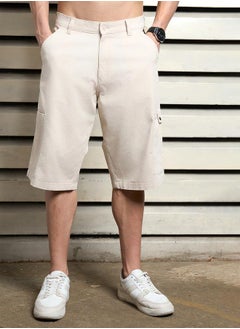 Buy Solid Cargo Shorts with Belt Loops in Saudi Arabia