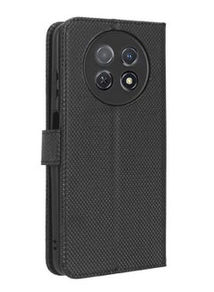 Buy IKBEN Compatible with Huawei Nova Y91 Leather Case, PU Leather Flip Case Black in Saudi Arabia