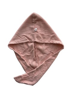 Buy 100% Cotton Terry Hair Towel Wrap, Pink in UAE