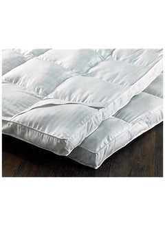 Buy Deyarco Soft Comfort King Mattress Topper - 85GSM Microfiber 1 cm Stripe Super Soft Fabric - 500GSM Soft, Firm ,and Extra Thick Fibersheet with 4 sides Elastic Bands-Size: 180 x 200cm ,White in UAE