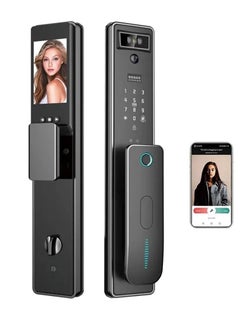 اشتري Smart door lock with camera and Face ID feature. More than one way to unlock - face and fingerprint, password, phone application (TUYA), card magnet, or security key - S13 في مصر