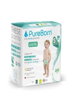 Buy Pure Born Baby Dry Pull Up Diapers. Size -5 20 Pieces in UAE