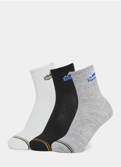 Buy Pack of 3 - Printed Detail Crew Socks in Saudi Arabia