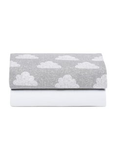 اشتري Pack Of 2 Cotton Crib Fitted Sheets, Cloud Nine في السعودية