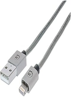 Buy Manhattan 394338 iLynk Lightning Cable- A Male To 8 Pin Male, 1 Meter, Metallic Silver in Egypt