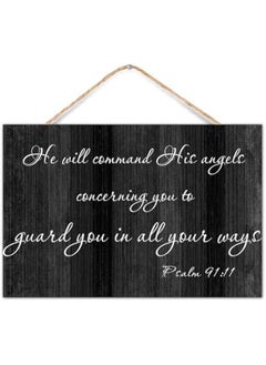 Buy He Will Command His  Concerning You to Guard You in All Your Ways Wood Sign Plaque Bible Verse Quote Wood Pallet Wall Plaque Sign 12x8 Wall Decor Hanging Wooden Signs for Kitchen Cabin in Saudi Arabia