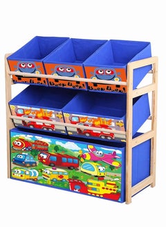 Buy Kids Toy Storage Organizer with 6 box, Toy Box and Storage Rack, for Living Room Bedroom (Car) in Saudi Arabia
